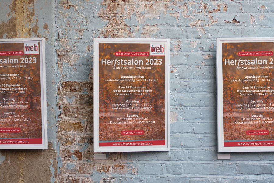 Poster voor Herfstsalon 2023 van Kunstenaarsnetwerk Het Web in Doetinchem